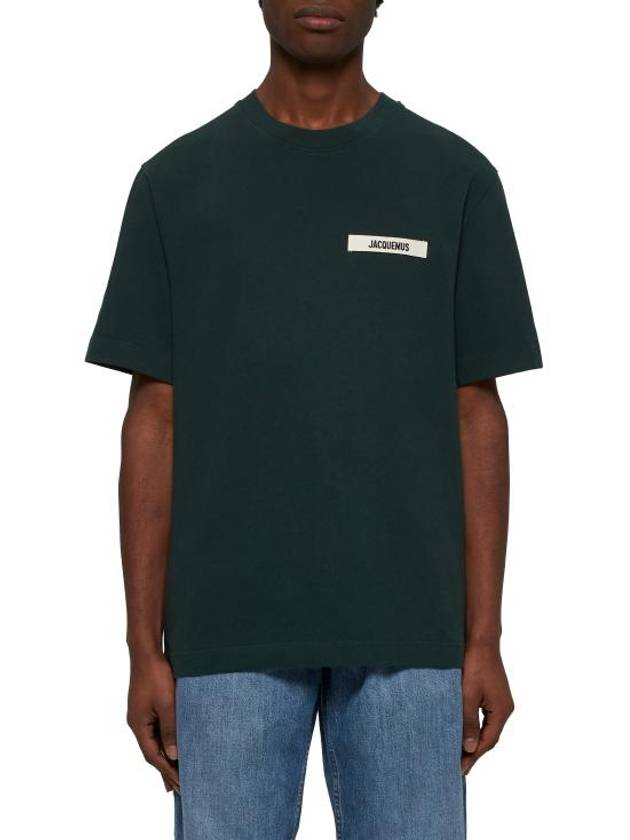 Le Gros Grain Logo Short Sleeve T-Shirt Green - JACQUEMUS - BALAAN 3