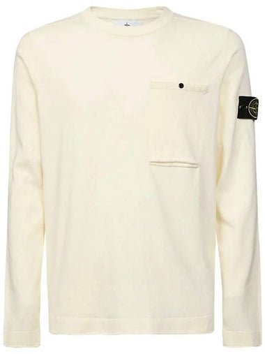 Wappen Patch Low Pocket Knit Top Ivory - STONE ISLAND - BALAAN 1