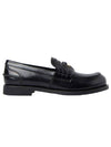 Brushed Leather Penny Loafers Black - MIU MIU - BALAAN 2