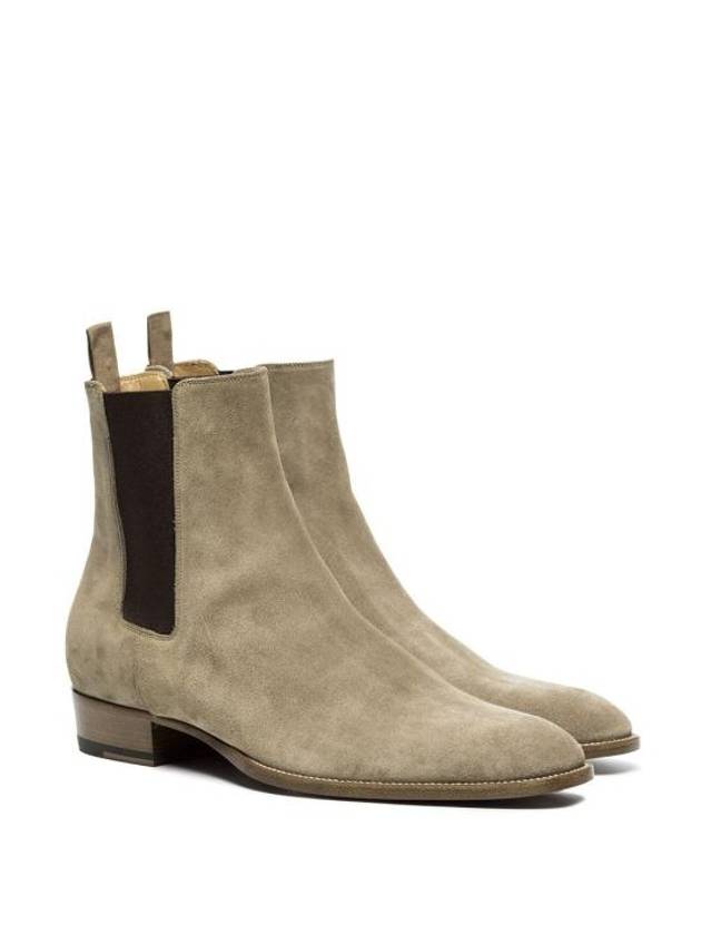 Suede Classic Wyatt Chelsea Boots Brown - SAINT LAURENT - BALAAN 4