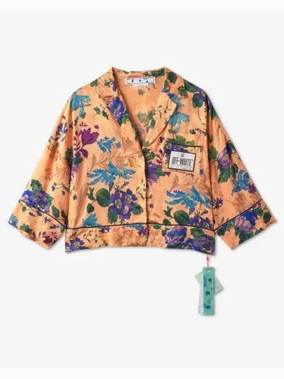 Off White Logo Patch Floral Print Shirt Peach Orange OWGG002S23FAB0032184 - OFF WHITE - BALAAN 2