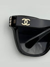 Eyewear Square Acetate Glass Pearl Sunglasses Black - CHANEL - BALAAN 9