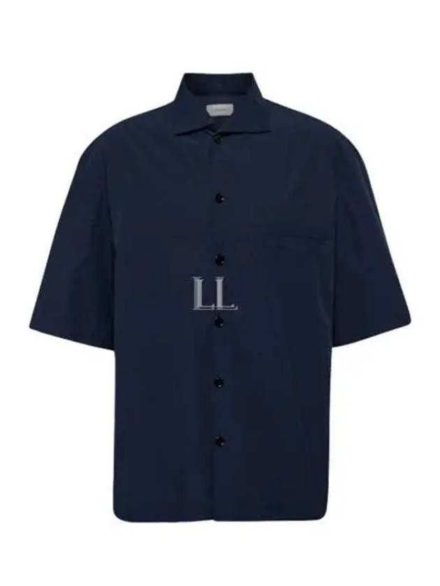 Camp Collar Cotton Short Sleeve Shirt Navy - LEMAIRE - BALAAN 2