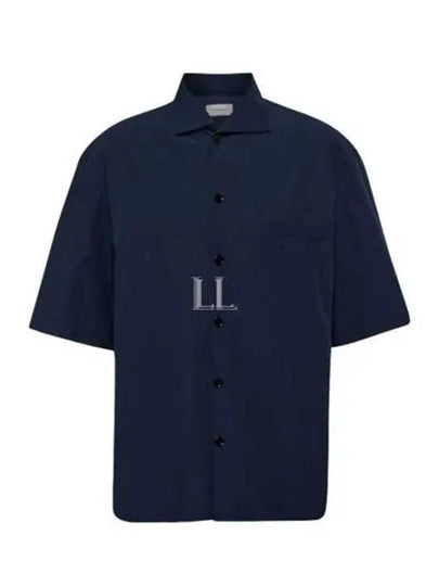 Camp Collar Cotton Short Sleeve Shirt Navy - LEMAIRE - BALAAN 2