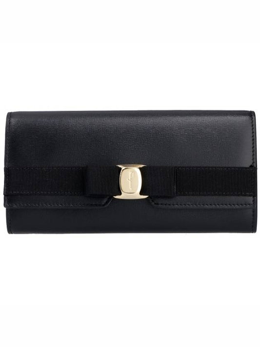 Vara Bow Continental Long Wallet Black - SALVATORE FERRAGAMO - BALAAN 2