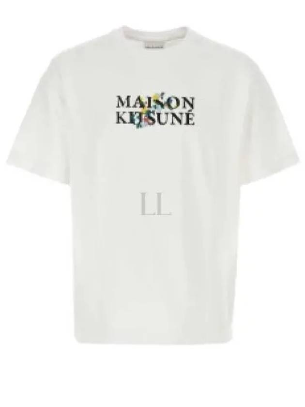 Flowers Oversized Short Sleeve T-Shirt White - MAISON KITSUNE - BALAAN 2