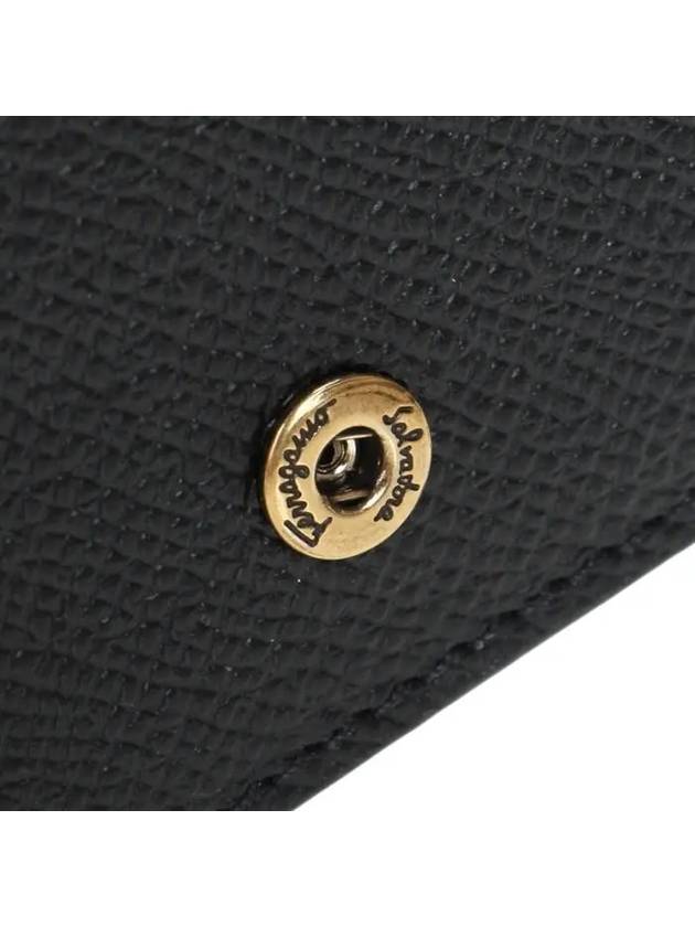 Gancini Leather Card Wallet Black - SALVATORE FERRAGAMO - BALAAN 8