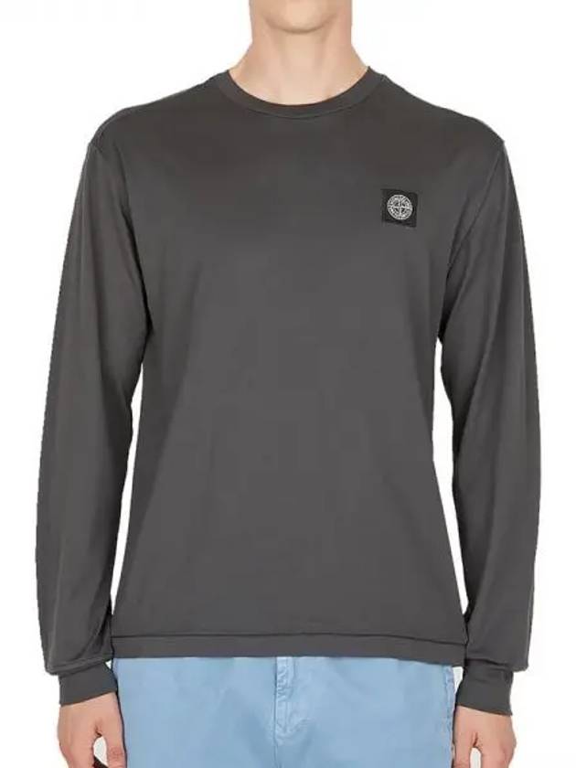 Chest Patch Long Sleeve T-Shirt Dark Grey - STONE ISLAND - BALAAN 2