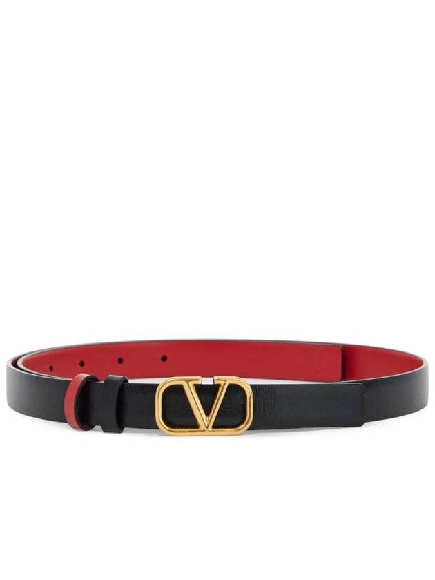 SN Black reversible vlogo signature leather belt 5W2T0S12ZFR 0SM - VALENTINO - BALAAN 1