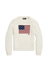 Flag Cotton Crew Neck Knit Top Cream - POLO RALPH LAUREN - BALAAN 2