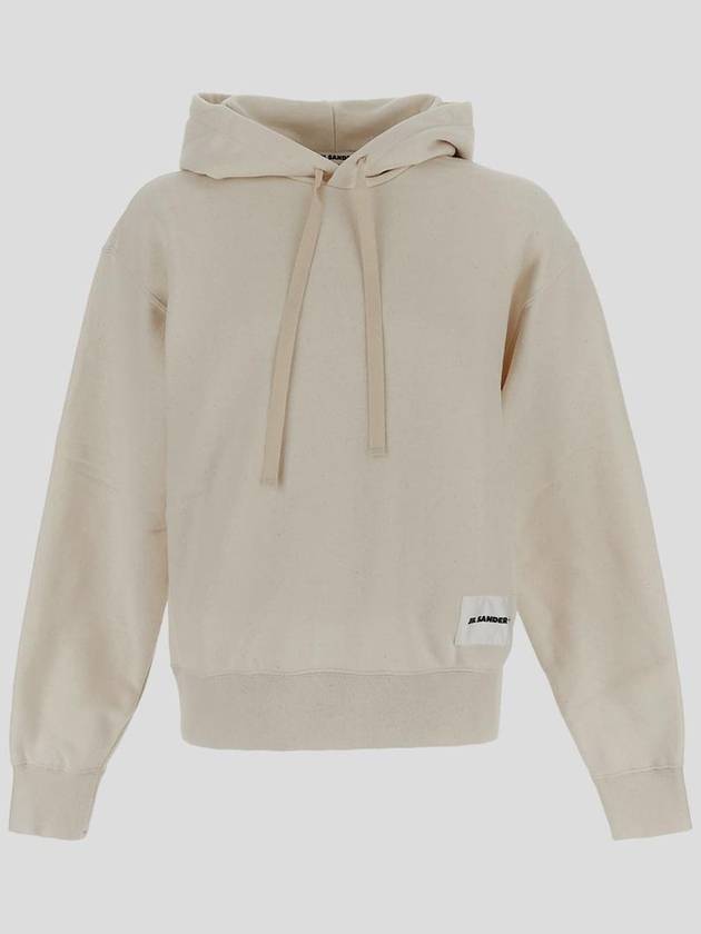 Logo Patch Cotton Hoodie Beige - JIL SANDER - BALAAN 2