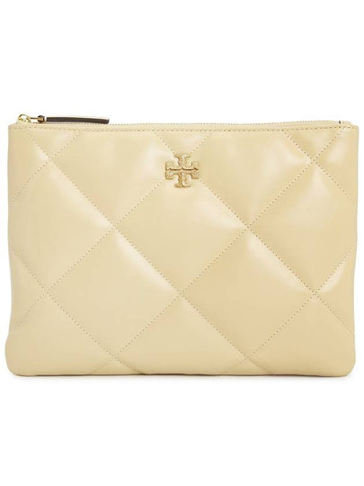 Kira Quilted Clutch Bag Beige - TORY BURCH - BALAAN 2