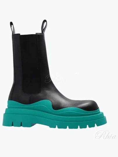 Tire Chelsea Boots Black  Acid Turquoise - BOTTEGA VENETA - BALAAN 2