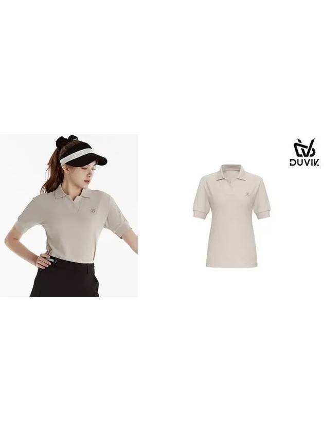 Stingray Fit Open Collar Short Sleeve T-Shirt DE1WTS112BG - DUVIK - BALAAN 7