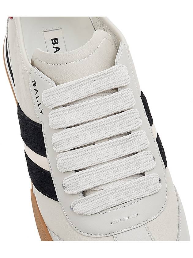 Stewy Leather Low Top Sneakers Dusty White - BALLY - BALAAN 9