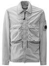 Chrome-R Hooded Over Long Sleeve Shirt Grey - CP COMPANY - BALAAN 3