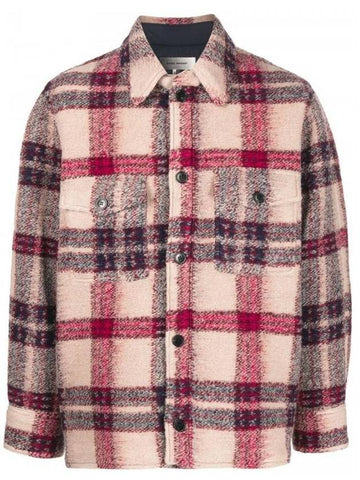 Kervont Check Shirt Jacket Burgundy - ISABEL MARANT - BALAAN 1