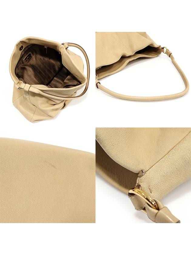 21 C337 Beige leather gold bara ribbon decorated shoulder bag - SALVATORE FERRAGAMO - BALAAN 5