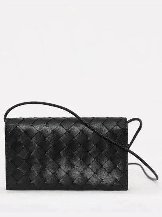 Intrecciato Strap Long Wallet Black - BOTTEGA VENETA - BALAAN 2