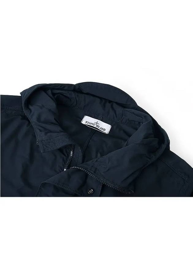 Logo Patch Hooded Jacket Navy - STONE ISLAND - BALAAN 4