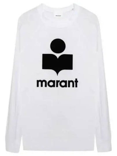 Kieffer Logo Print Linen Long Sleeve T-Shirt White - ISABEL MARANT - BALAAN 2