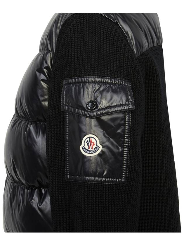 Padded Wool Cardigan Black - MONCLER - BALAAN 8