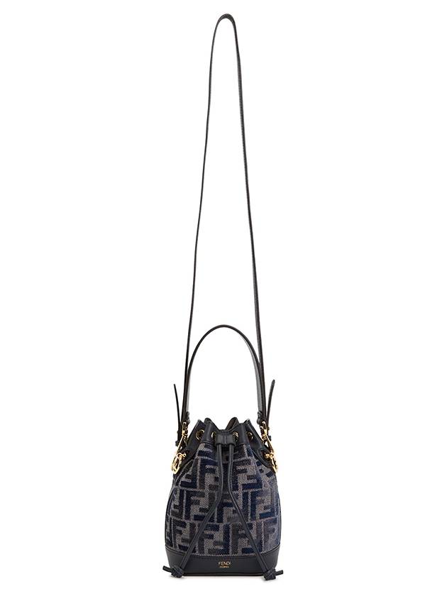 Mon Tresor FF Chenille Mini Bucket Bag Dark Blue - FENDI - BALAAN 7