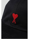 Small heart logo ball cap black - AMI - BALAAN 3