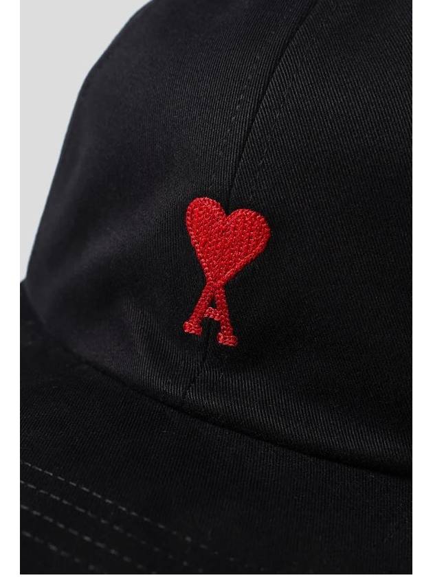 Small Heart Logo Ball Cap Black - AMI - BALAAN 3