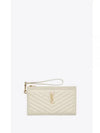 Cassandre Matelasse Large Zipped Clutch Bag Blanc Vintage - SAINT LAURENT - BALAAN 2