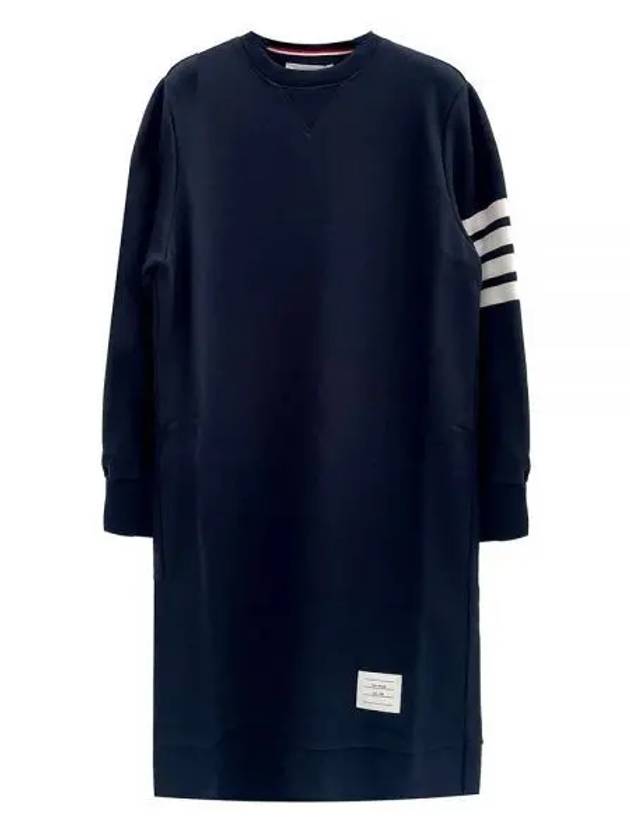 Classic Loopback 4-Bar Sweater Midi Dress Light Navy - THOM BROWNE - BALAAN 2