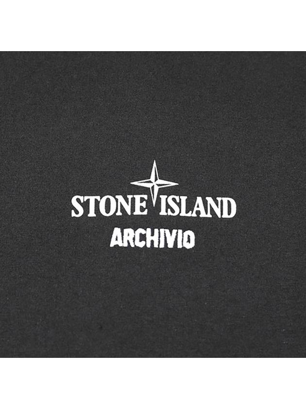 Men's Archivio Round Short Sleeve T-Shirt Black - STONE ISLAND - BALAAN 3