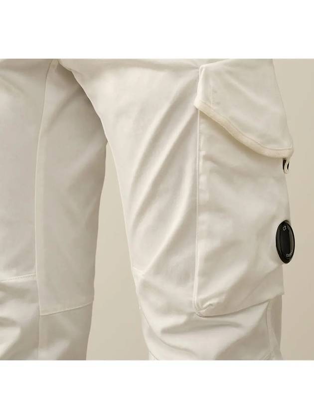 Stretch Sateen Ergonomic Lens Utility Straight Pants White - CP COMPANY - BALAAN 5