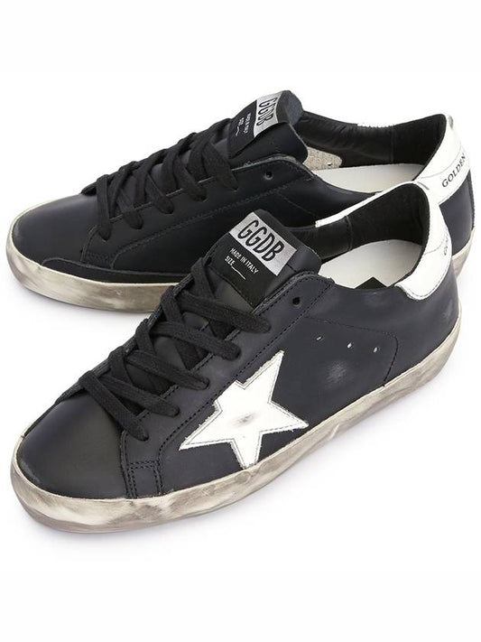 Superstar Leather Low Top Sneakers Black - GOLDEN GOOSE - BALAAN 2