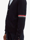 Stripe Armband Merino Wool Cardigan Navy - THOM BROWNE - BALAAN 3