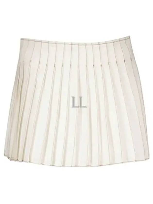 A-line Short Pleats Skirt White - AMI - BALAAN 2