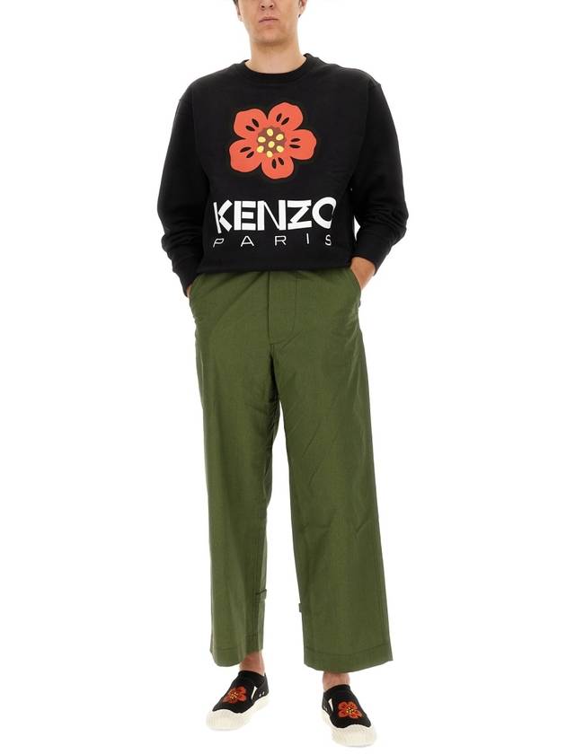 Men's Boke Flower Print Sweatshirt Black - KENZO - BALAAN 3