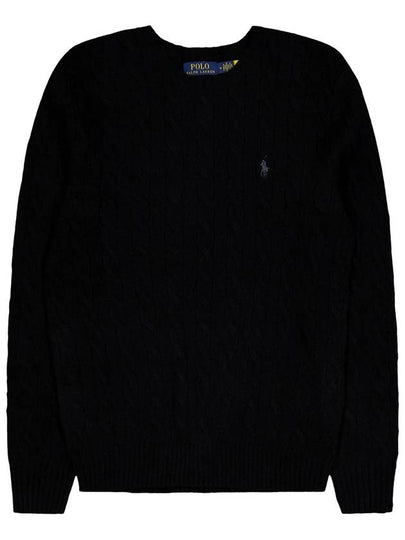 Embroid Logo Cable Knit Top Black - POLO RALPH LAUREN - BALAAN 2