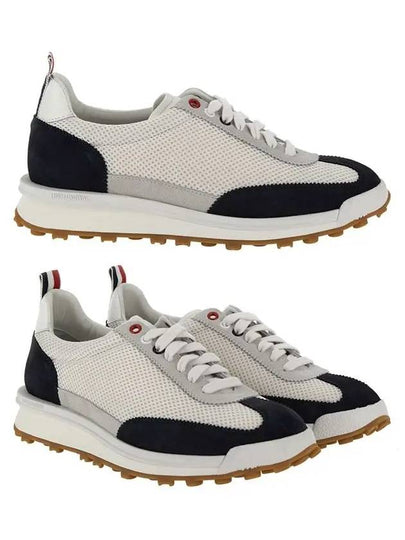 Fine Kid Suede Tech Runner Sneaker Navy - THOM BROWNE - BALAAN 2