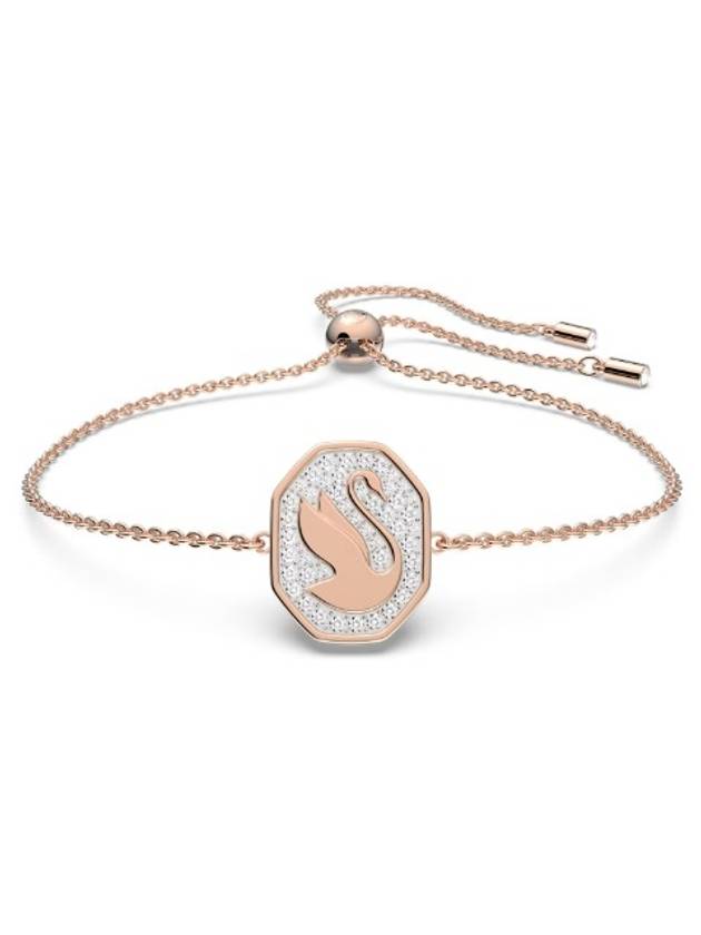 Swan Octagon Emblem Bracelet Rose Gold - SWAROVSKI - BALAAN 1