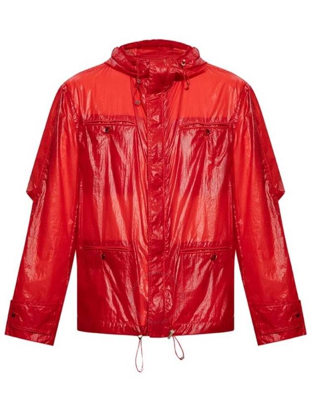 Ferragamo Red Taffeta Drawstring Hooded Jacket, Brand Size 50 (US Size 40) - SALVATORE FERRAGAMO - BALAAN 1