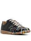 Replica Paint Drop Low Top Sneakers Black - MAISON MARGIELA - BALAAN 3