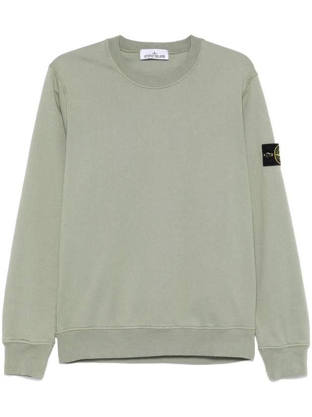 Organic Cotton Fleece Sweatshirt Sage Green - STONE ISLAND - BALAAN 2