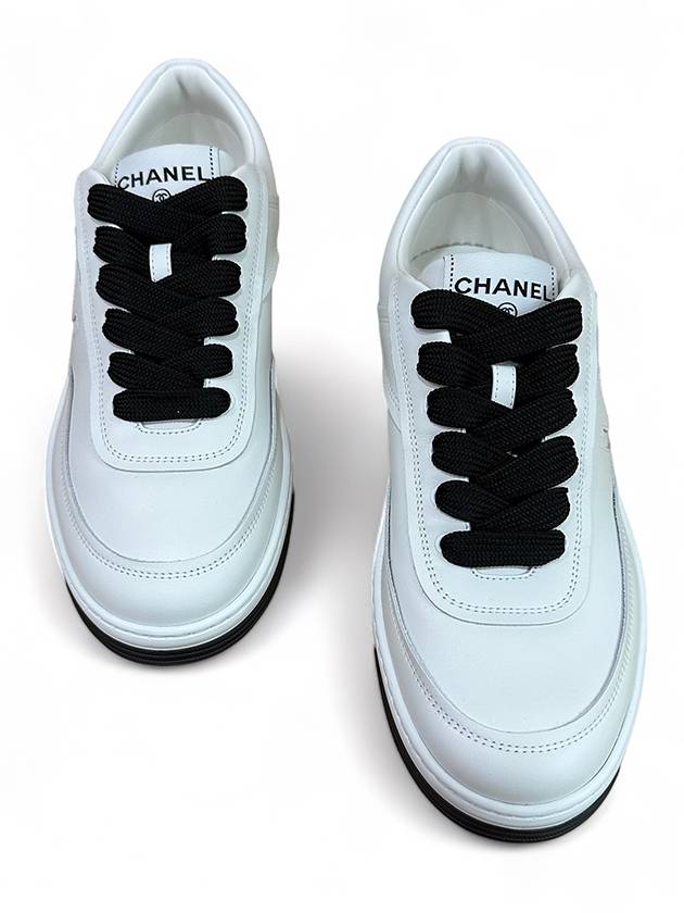 Calfskin Low Top Sneakers White - CHANEL - BALAAN 3