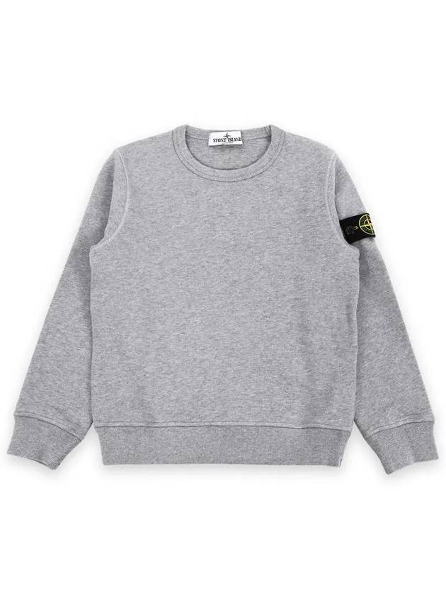 Kids Wappen Patch Organic Cotton Fleece Sweatshirt Grey - STONE ISLAND - BALAAN 3