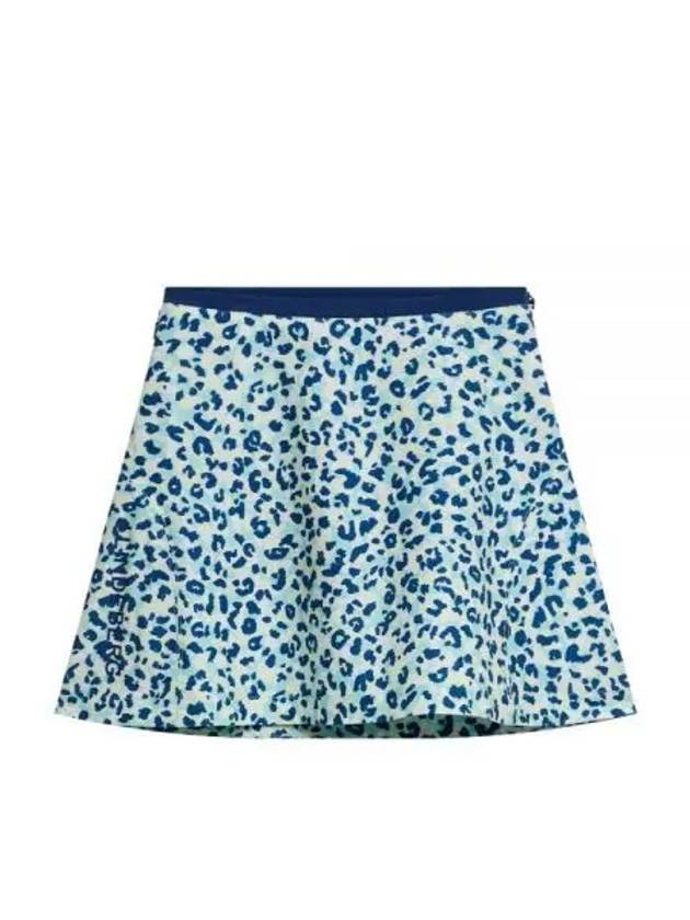 Women's Themba Leopard Print Skirt Aruba Blue - J.LINDEBERG - BALAAN 2