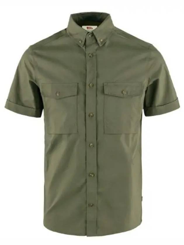 Men's OVIK Air Stretch Short Sleeve Shirt Laurel Green - FJALL RAVEN - BALAAN 2