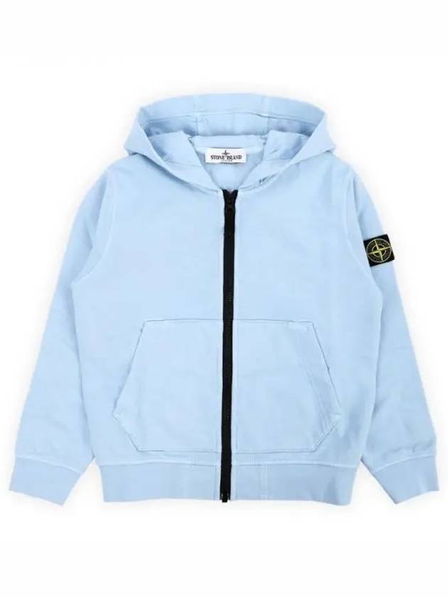 Kids Garment Dyed Heavy Weight Zip Up Hoodie Blue - STONE ISLAND - BALAAN 2