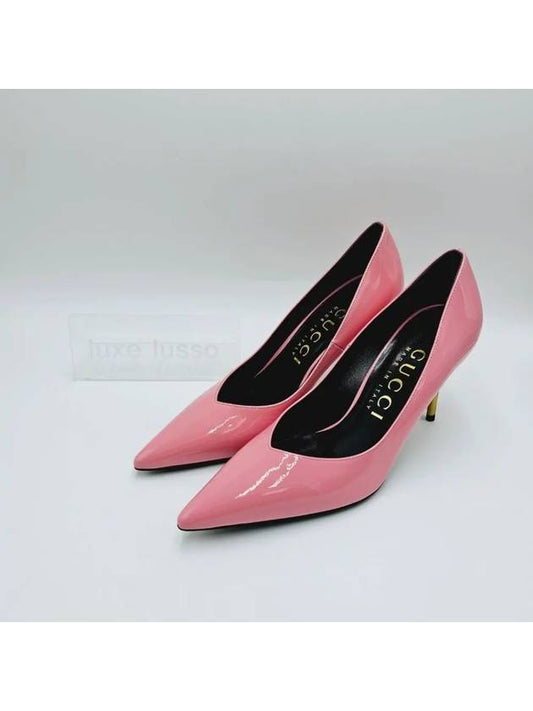 Patent Leather Mid Pumps Pink - GUCCI - BALAAN 2