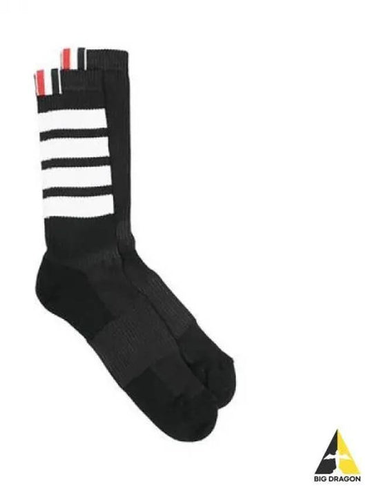 Diagonal Mid Socks Black Gray MAS158A Y6003 - THOM BROWNE - BALAAN 1